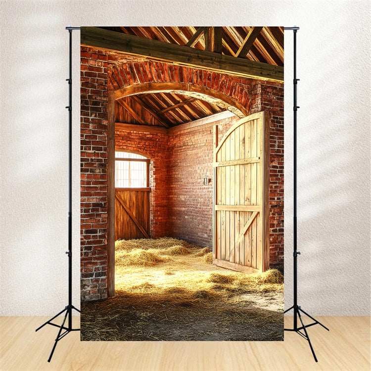 Barn Photo Backdrop Vintage Brick Arch Backdrop UK LXX57-418