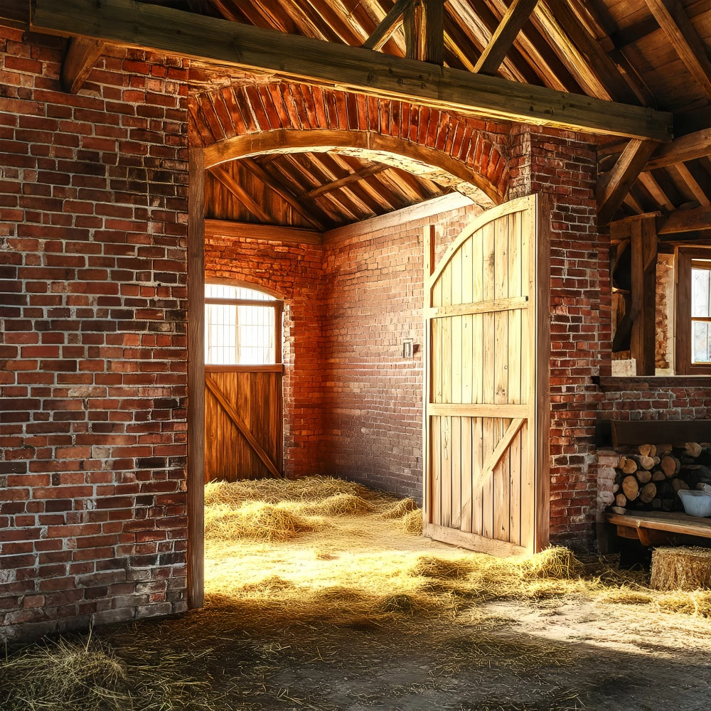 Barn Photo Backdrop Vintage Brick Arch Backdrop UK LXX57-418