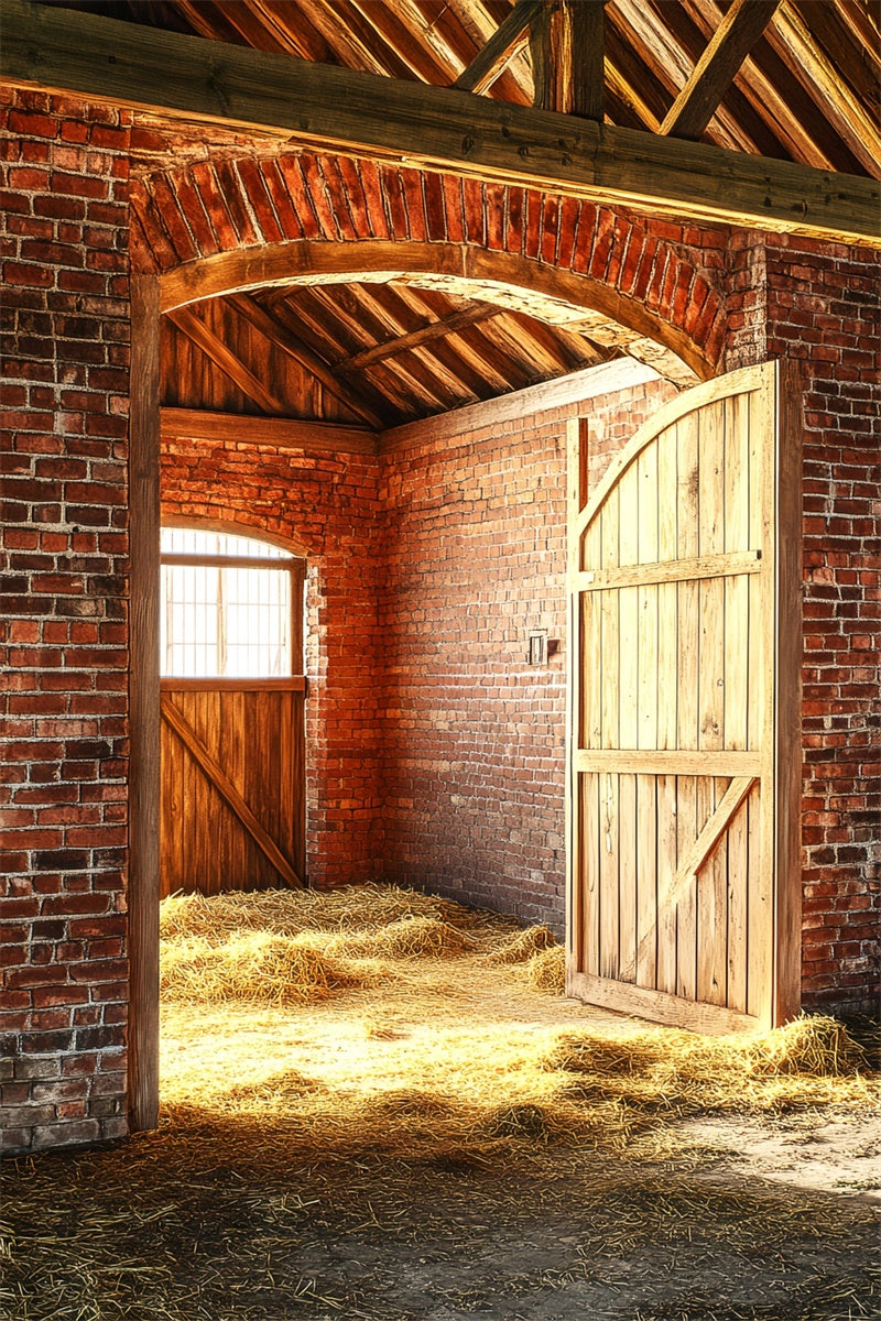 Barn Photo Backdrop Vintage Brick Arch Backdrop UK LXX57-418