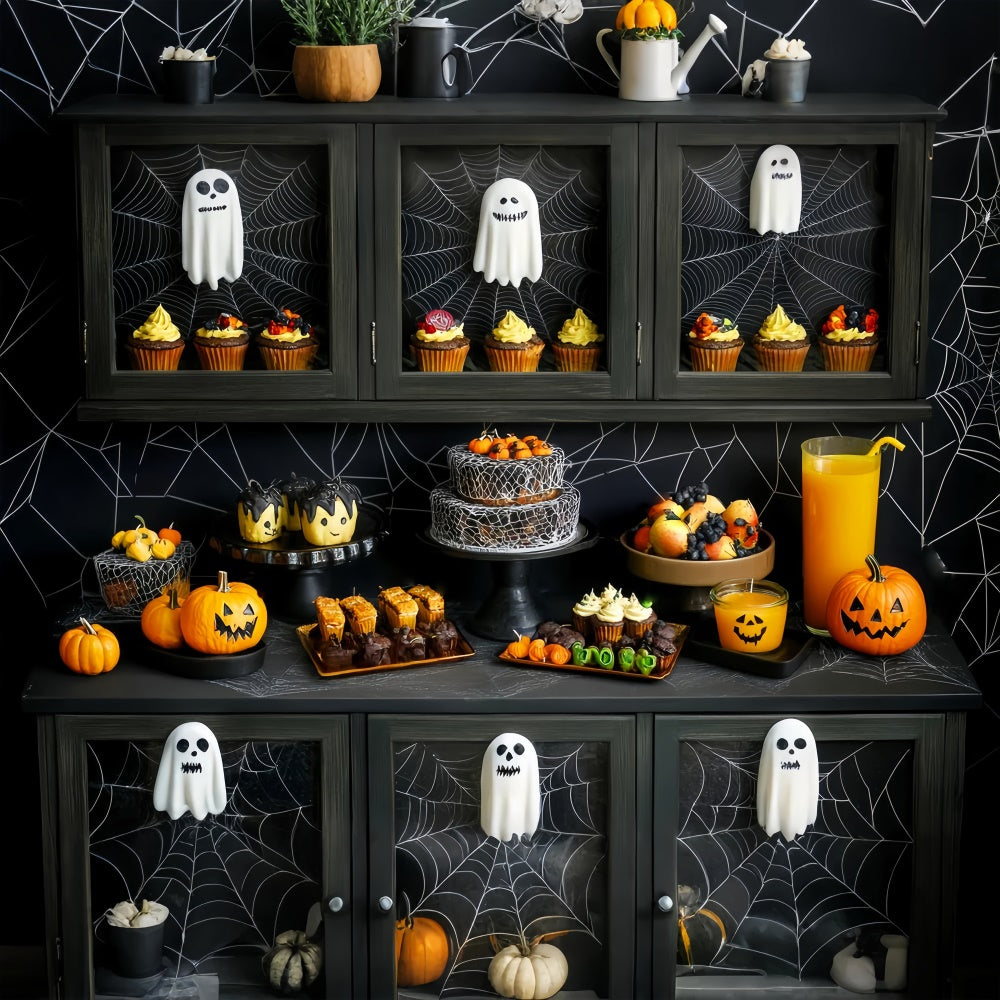 Halloween Photo Backdrop Creepy Cupcake Feast Backdrop UK LXX58-26