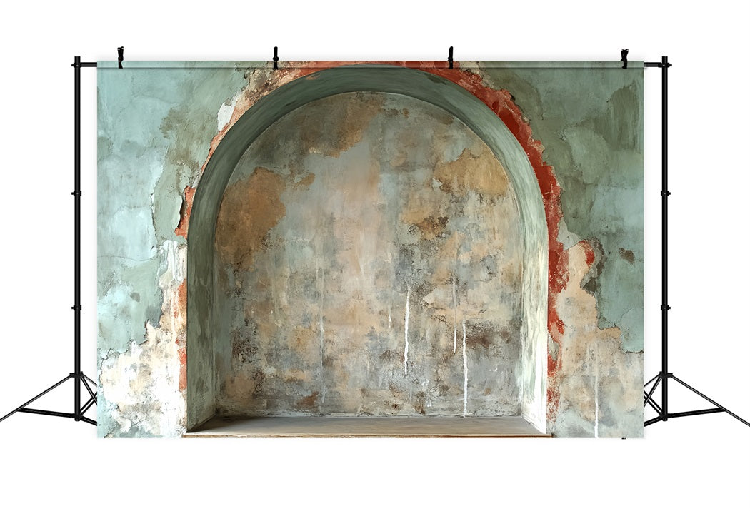 Colorful Graffiti Broken Arch Wall Aged Arch Wall Texture Graffiti Backdrops UK LXX58-267