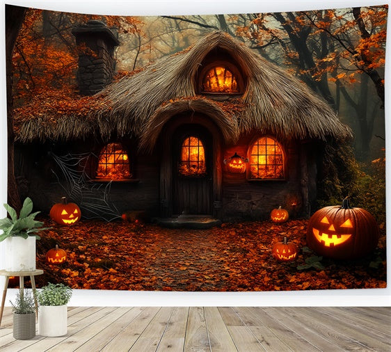 Haunted House Backdrop Spooky Forest Hut Backdrop UK LXX58-27