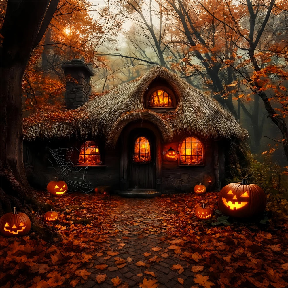 Haunted House Backdrop Spooky Forest Hut Backdrop UK LXX58-27