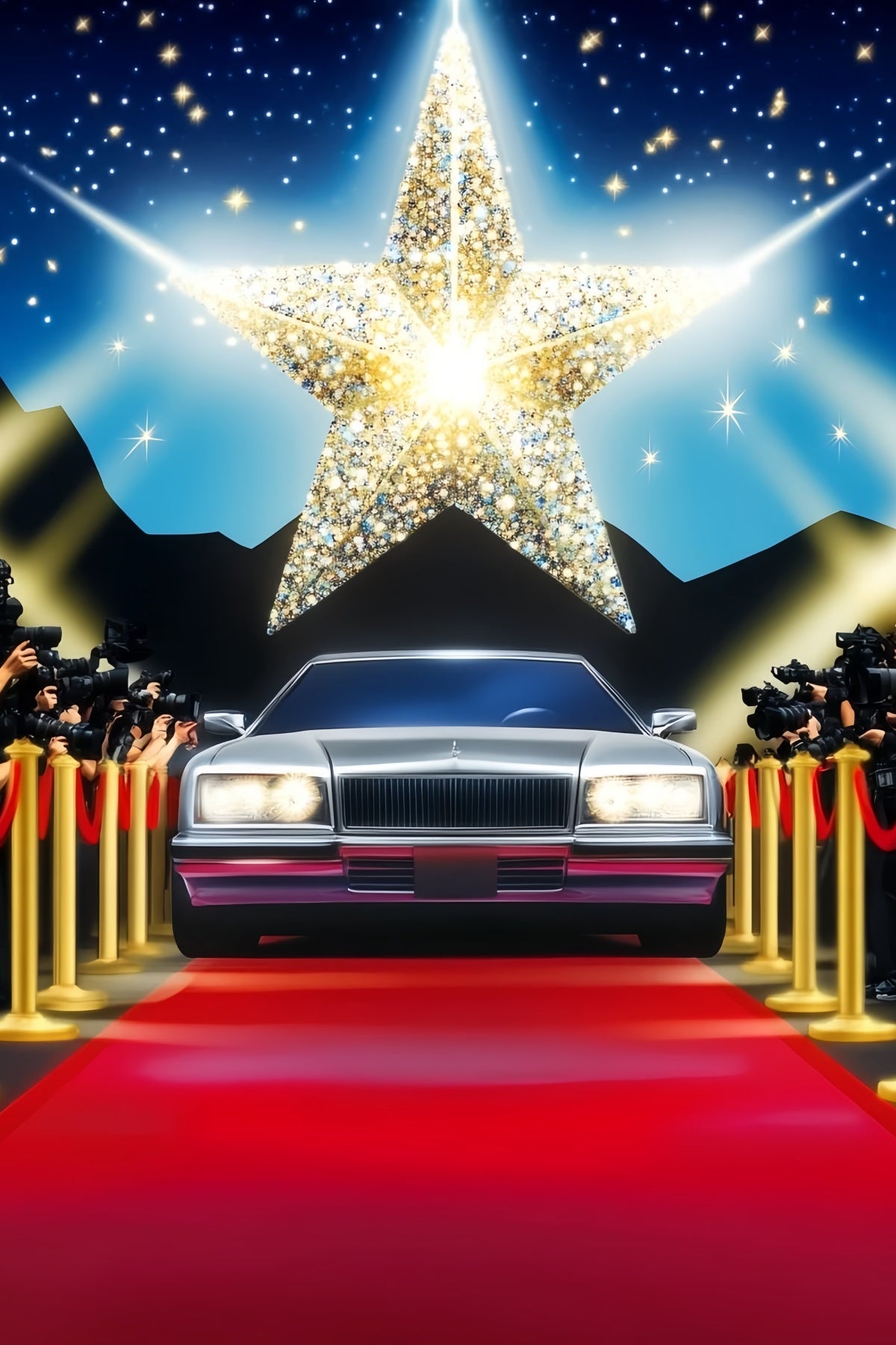 Oscar Red Carpet Backdrop Shining Star Paparazzi Arrival Stage Backdrop UK LXX58-318