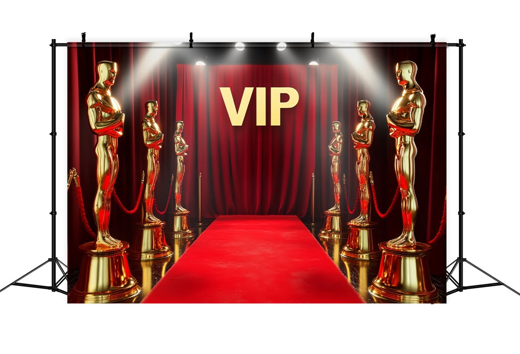 Oscar Red Carpet Backdrop VIP Golden Statue Entrance Stage Backdrop UK LXX58-322