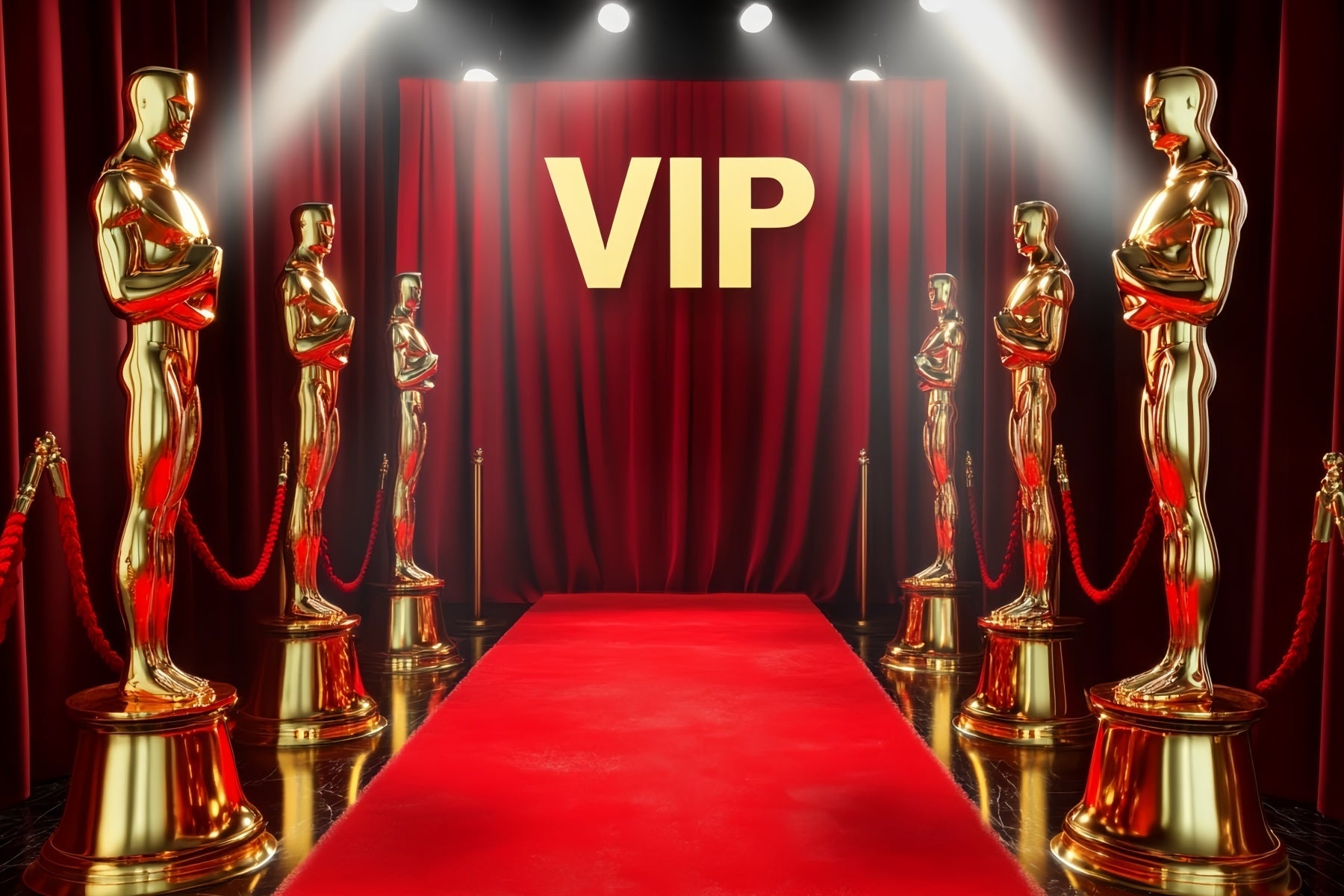 Oscar Red Carpet Backdrop VIP Golden Statue Entrance Stage Backdrop UK LXX58-322
