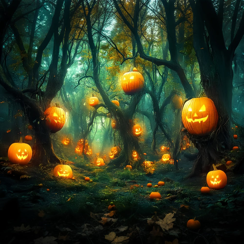 Halloween Backdrop Enchanted Pumpkin Forest Backdrop UK LXX58-33
