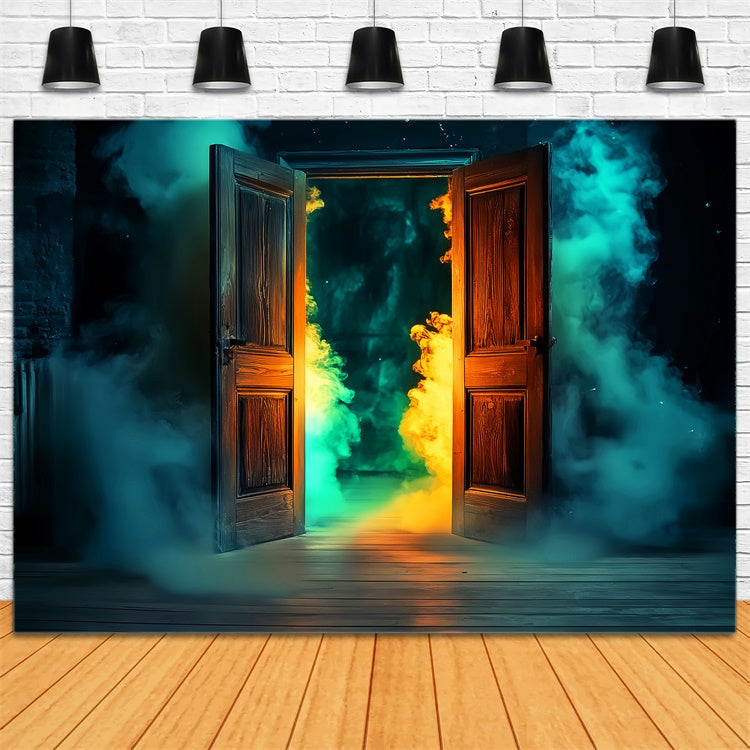 Garage Door Halloween Backdrop Spooky Door Glow Backdrop UK LXX58-34