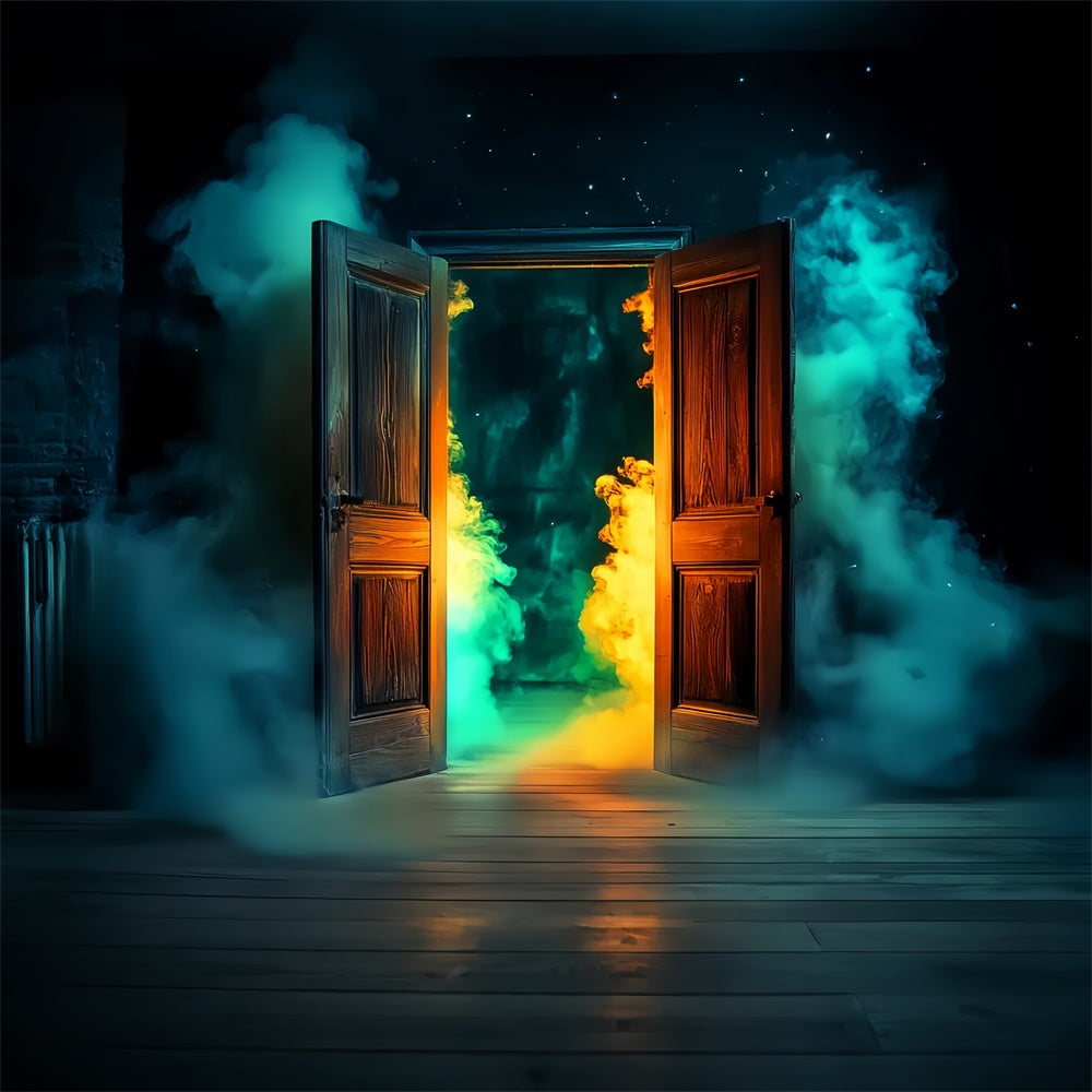 Garage Door Halloween Backdrop Spooky Door Glow Backdrop UK LXX58-34