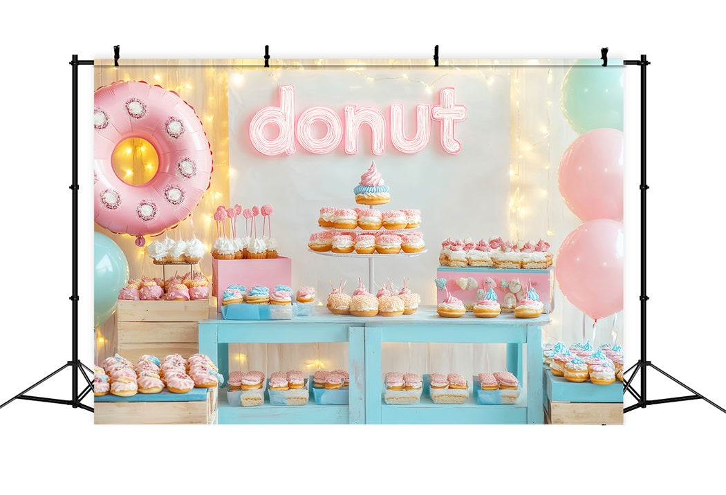 Newborn Backdrop Colorful Donuts Dessert Table Newborn Photo Backdrop UK LXX58-346