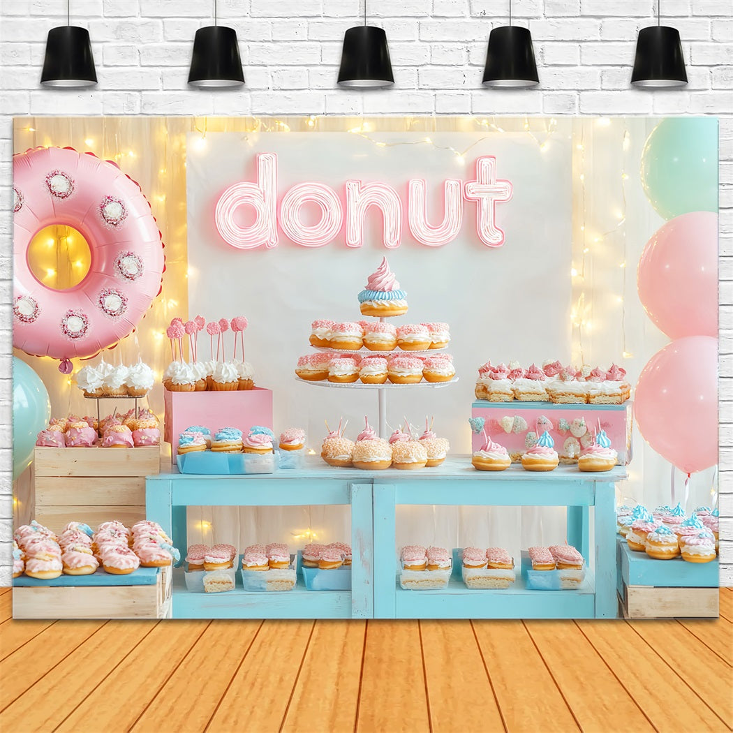 Newborn Backdrop Colorful Donuts Dessert Table Newborn Photo Backdrop UK LXX58-346