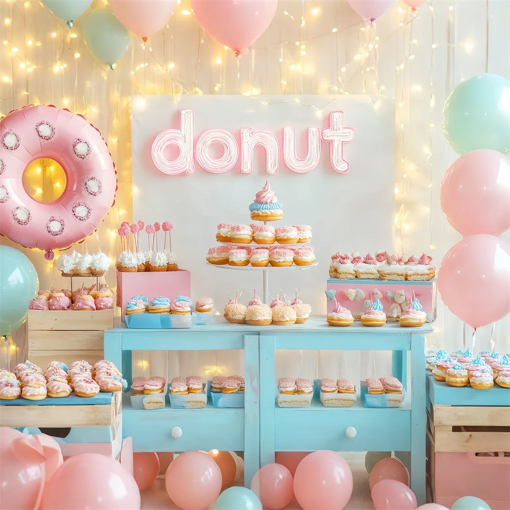 Newborn Backdrop Colorful Donuts Dessert Table Newborn Photo Backdrop UK LXX58-346