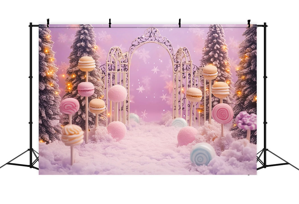 Newborn Backdrop Candy Wonderland Snowy Forest Newborn Photoshoot Backdrop UK LXX58-347