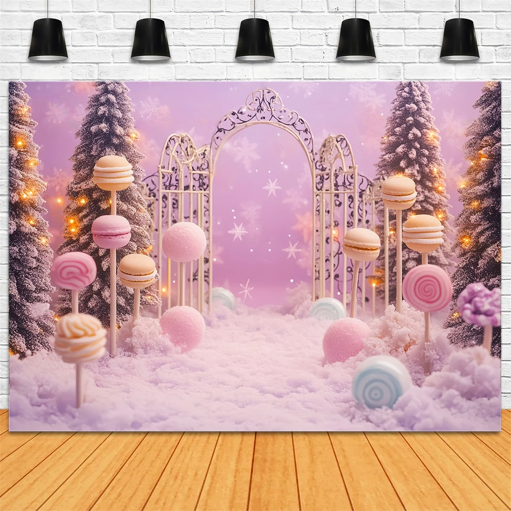 Newborn Backdrop Candy Wonderland Snowy Forest Newborn Photoshoot Backdrop UK LXX58-347