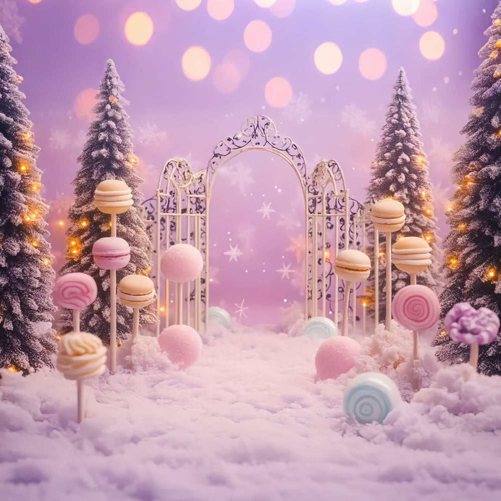 Newborn Backdrop Candy Wonderland Snowy Forest Newborn Photoshoot Backdrop UK LXX58-347