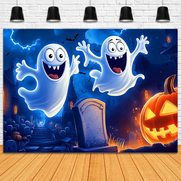 Halloween Photo Backdrops Smiling Ghost Parade Backdrop UK LXX58-35