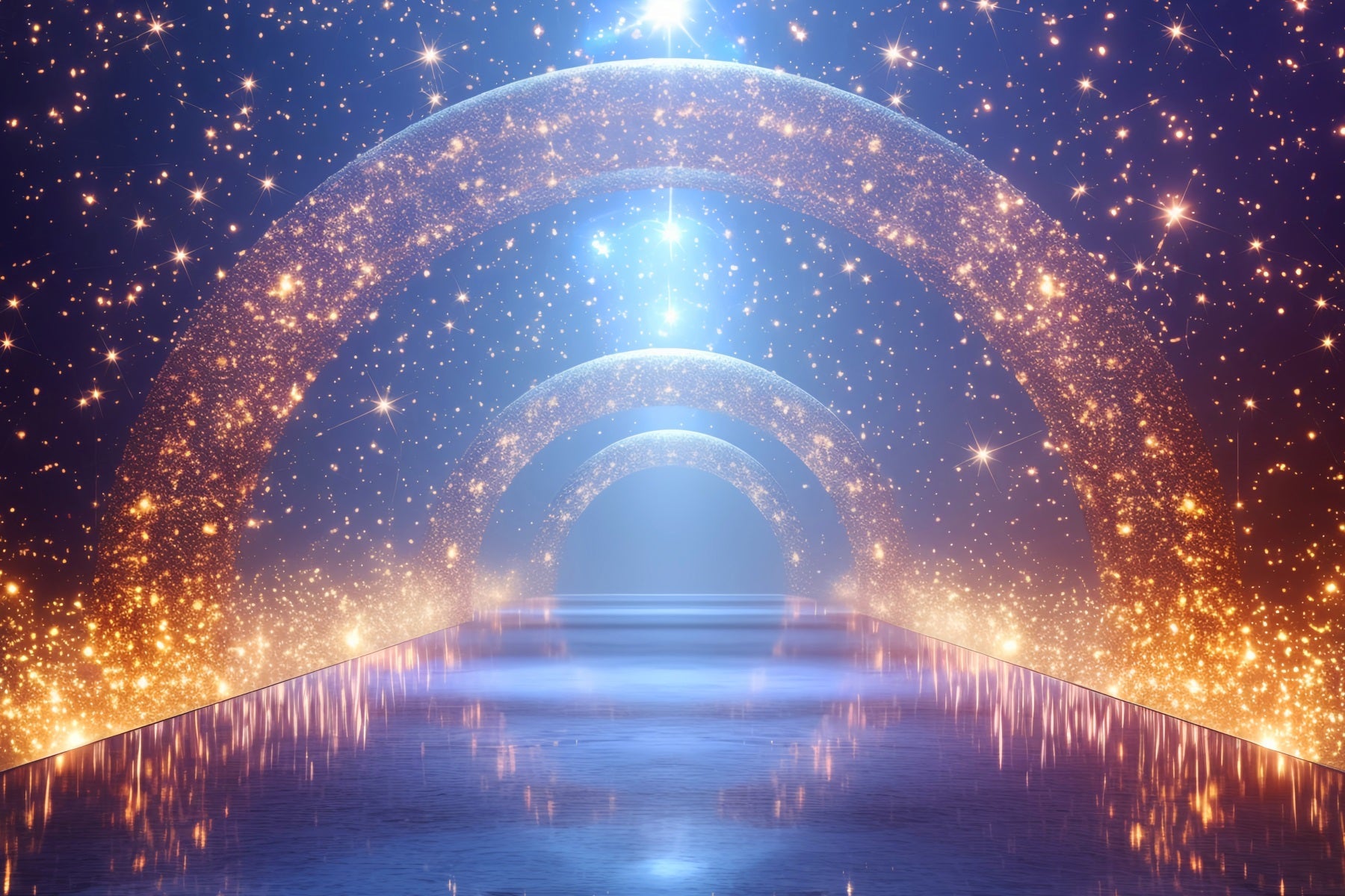 Spotlight Backdrop Sparkling Galaxy Archway Lights School Dance Backdrop UK LXX59-13