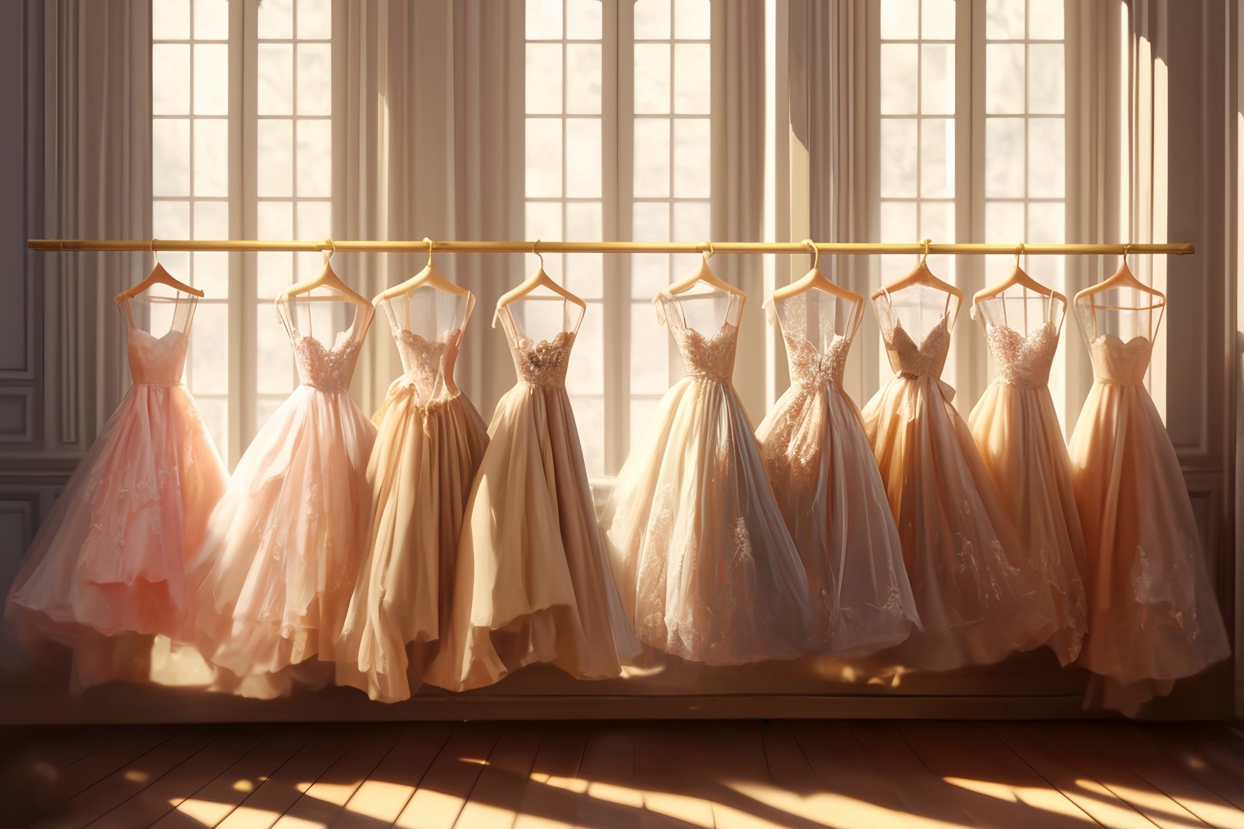 Dance Studio Backdrop Golden Ballroom Gown Display School Dance Backdrop UK LXX59-18