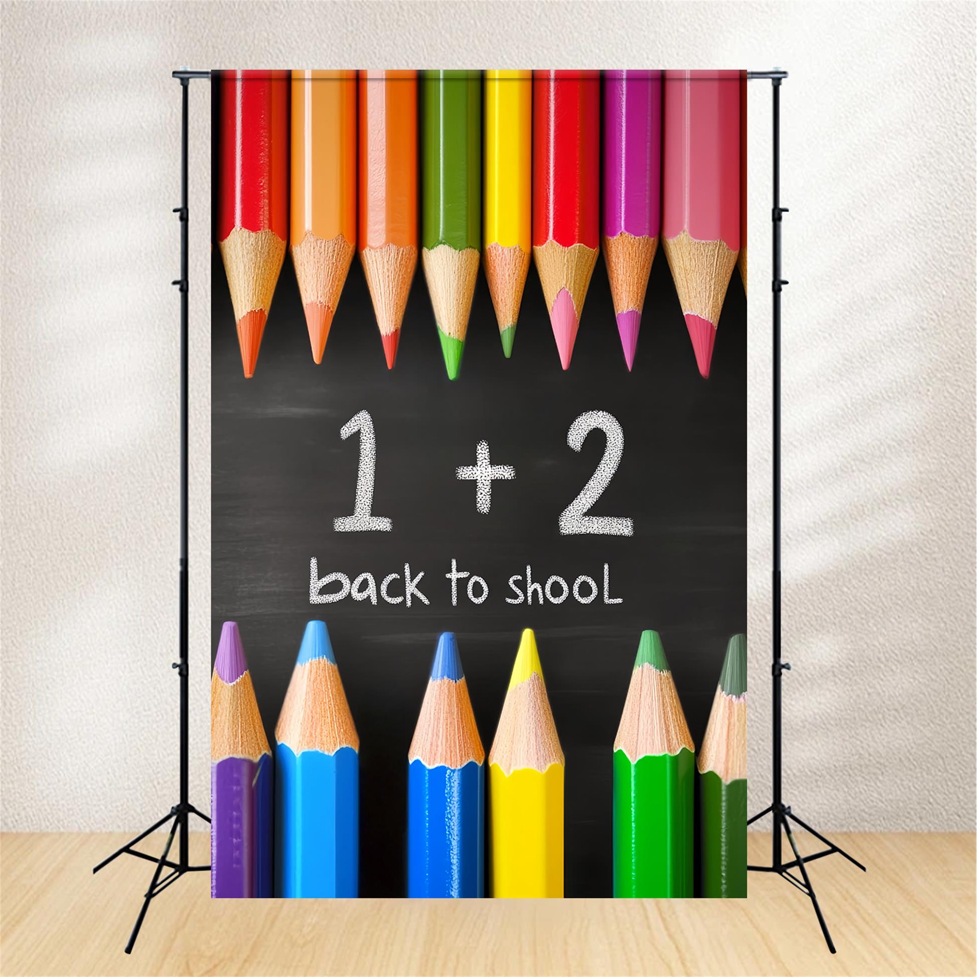 School Backdrop Color Pencil Blackboard Math Back To School Backdrop Ideas UK LXX59-217