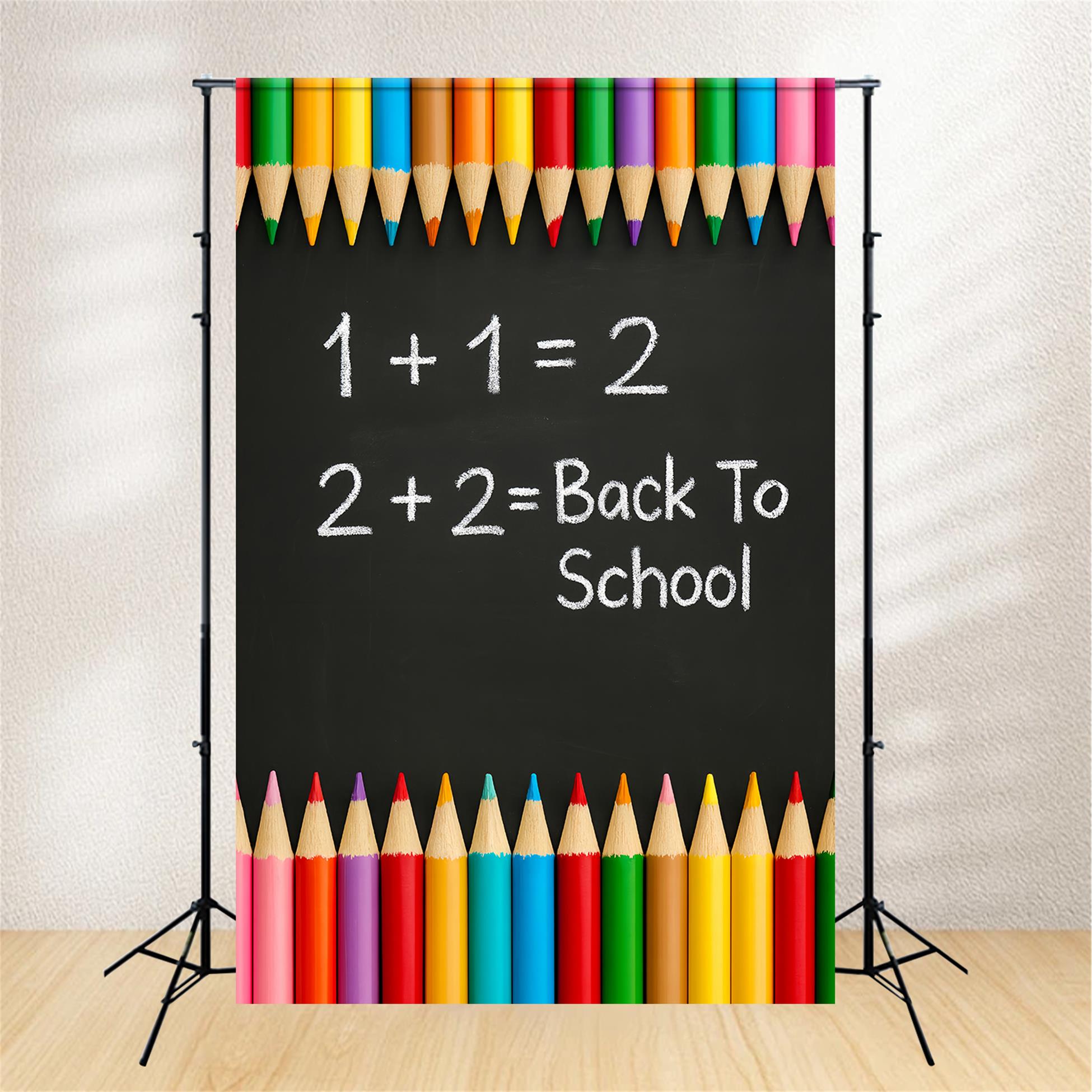 School Backdrop Rainbow Chalkboard Math Notes Back To School Backdrops UK LXX59-218