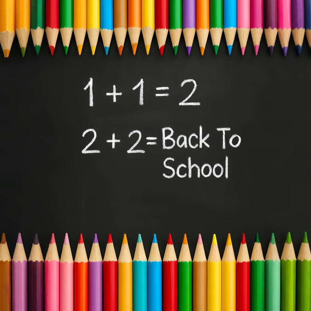 School Backdrop Rainbow Chalkboard Math Notes Back To School Backdrops UK LXX59-218