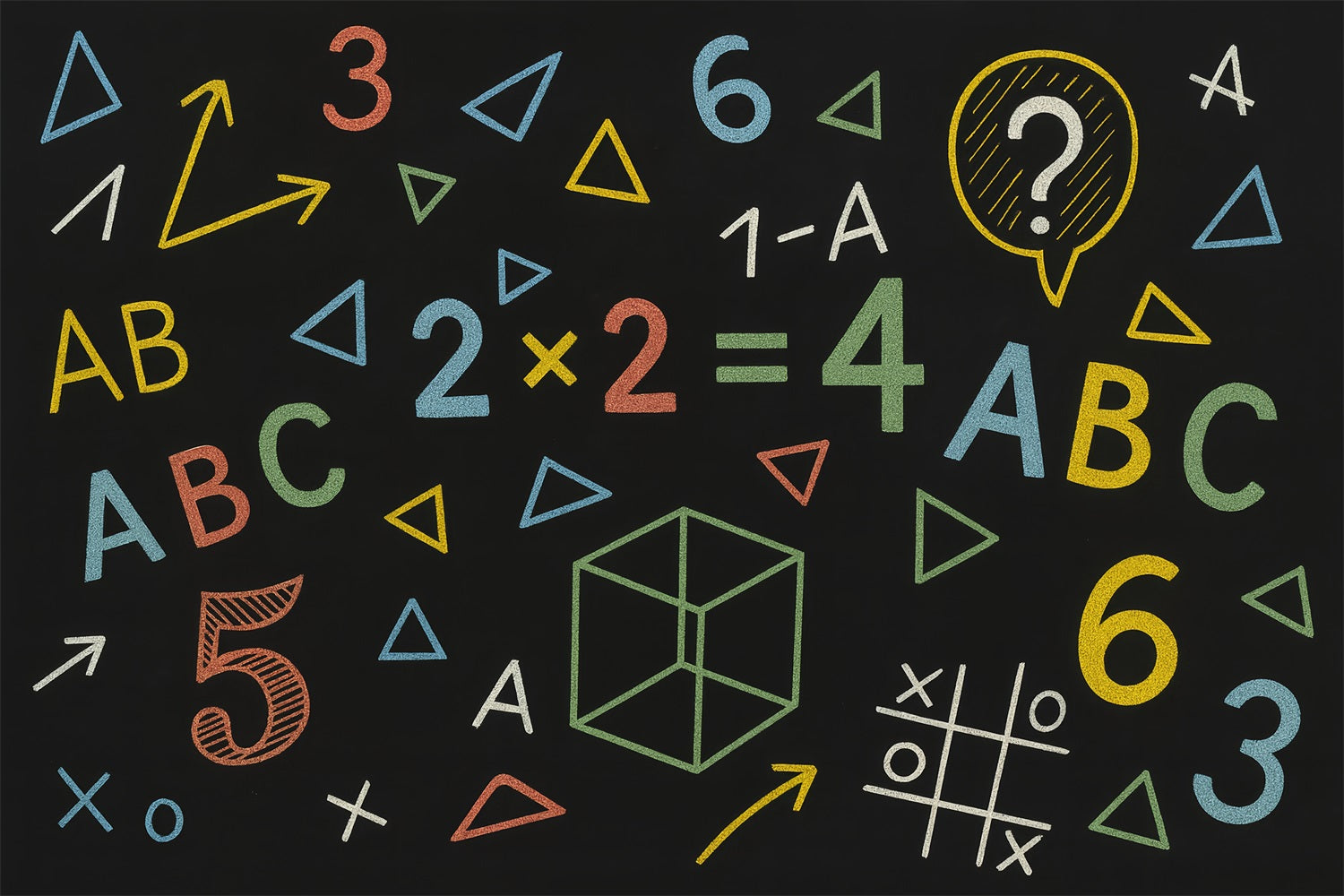 School Backdrop Geometric Chalkboard Color Shapes Back To School Backdrop UK LXX59-219