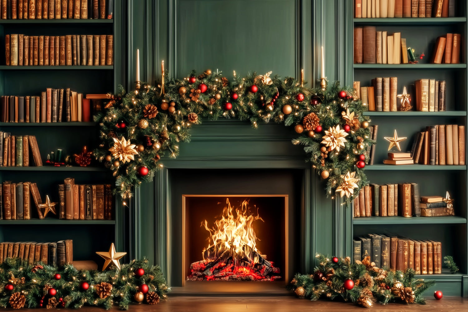 Back To School Backdrops Fireplace Library Books Back To School Photo Backdrop UK LXX59-225
