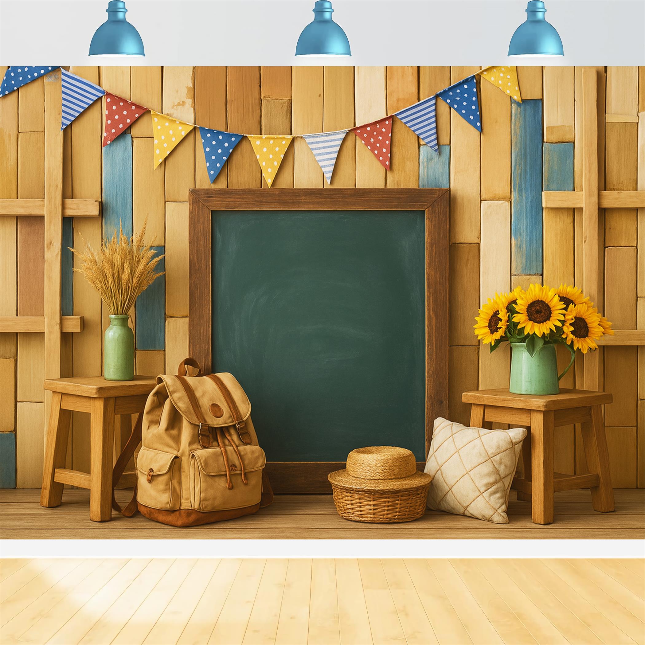 Back To School Backdrop Wooden Blackboard Backpack Setup Back To School Backdrop Ideas UK LXX59-247