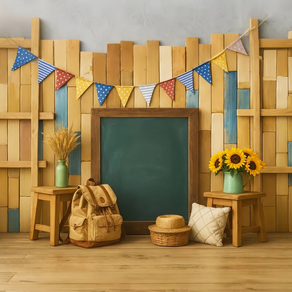 Back To School Backdrop Wooden Blackboard Backpack Setup Back To School Backdrop Ideas UK LXX59-247