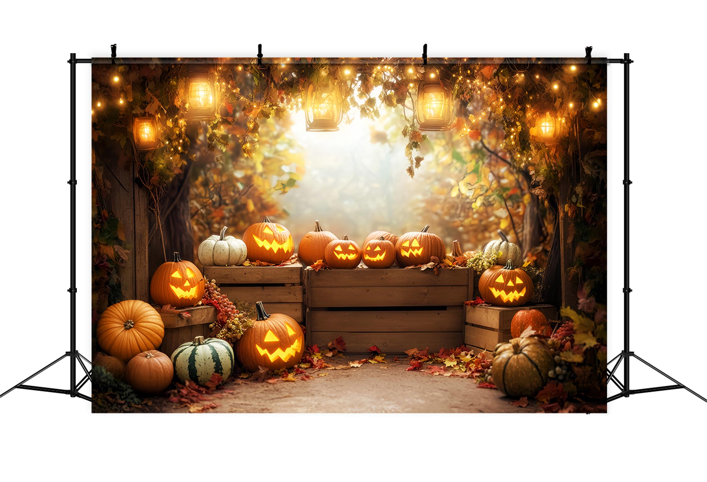 Fall Backdrop Autumn Harvest Market Stall Fall Photoshoot Backdrop UK LXX59-268