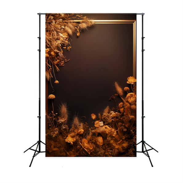 Abstract Backdrop Golden Frame Withered Flower Dance Backdrops UK LXX59-28
