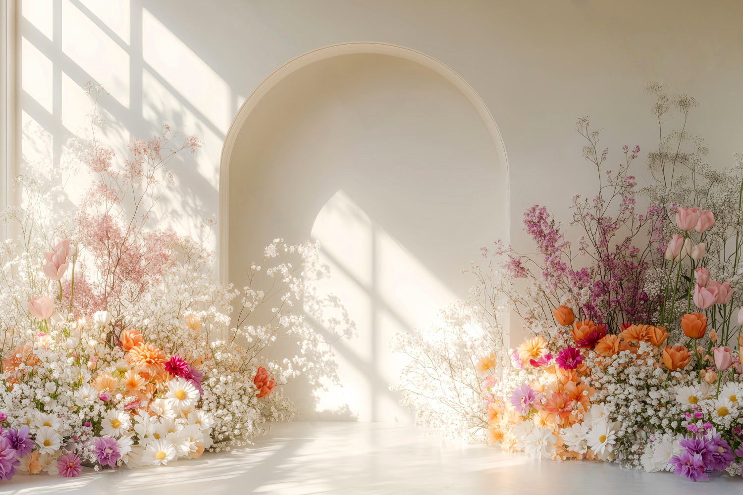 Fall Backdrop Bright Floral Bohemian Backdrop Autumn Photo Backdrops UK LXX59-280