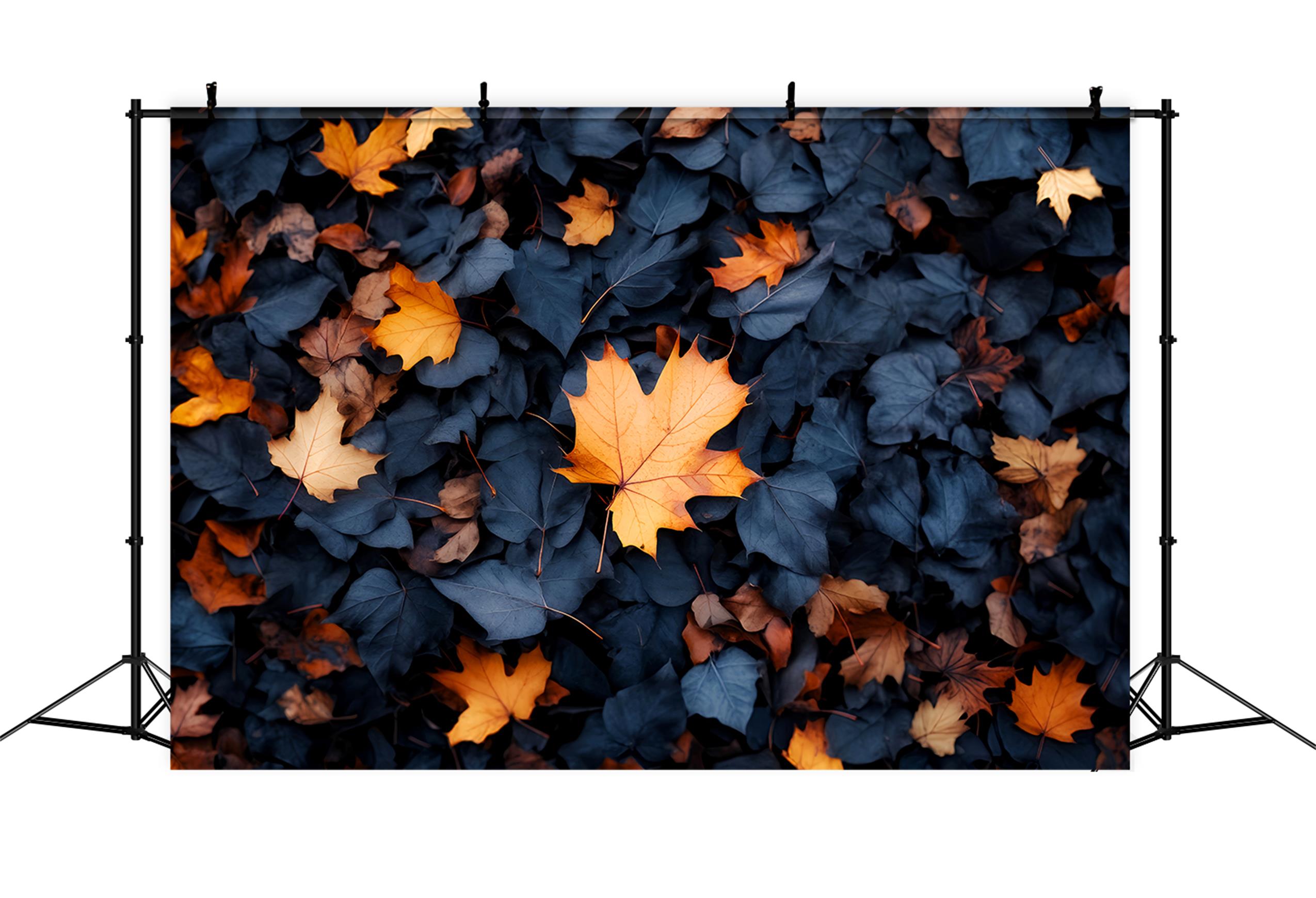 Fall Backdrop Crisp Autumn Fallen Leaves Pattern Fall Photo Backdrops UK LXX59-281
