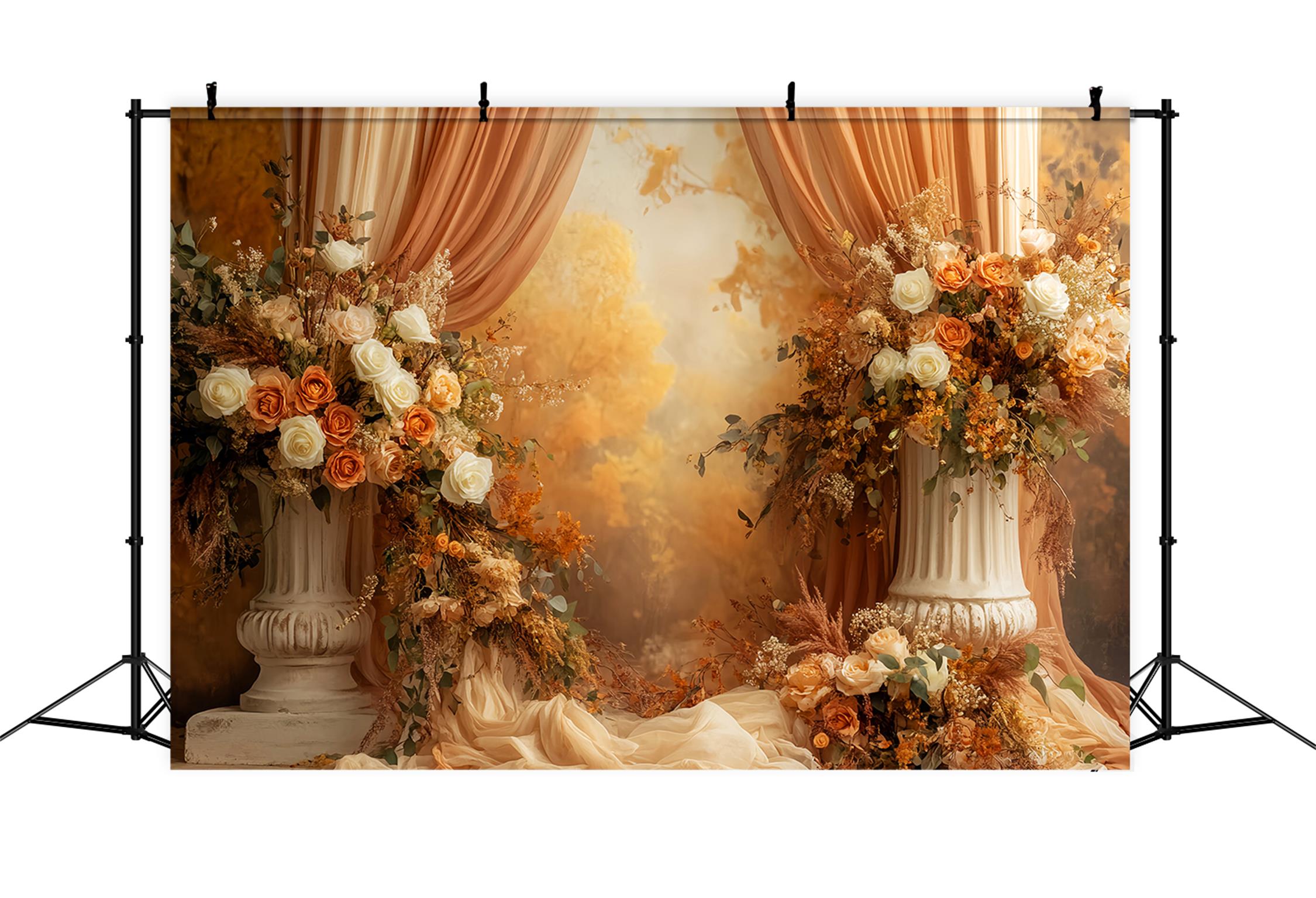 Fall Backdrop Vintage Floral Fall Archway Display Fall Backdrop for Photos UK LXX59-282