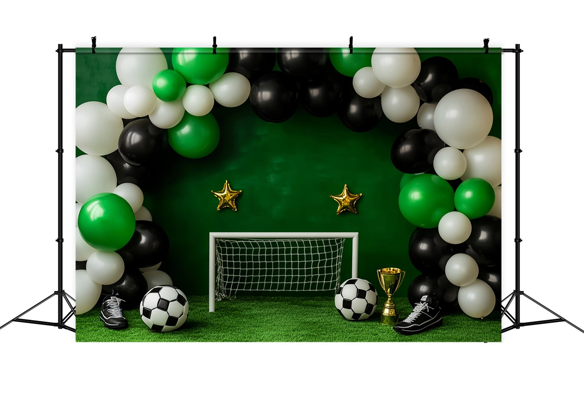 Sports Backdrop Soccer Balloons Goal Celebration Football Backdrop UK LXX59-297