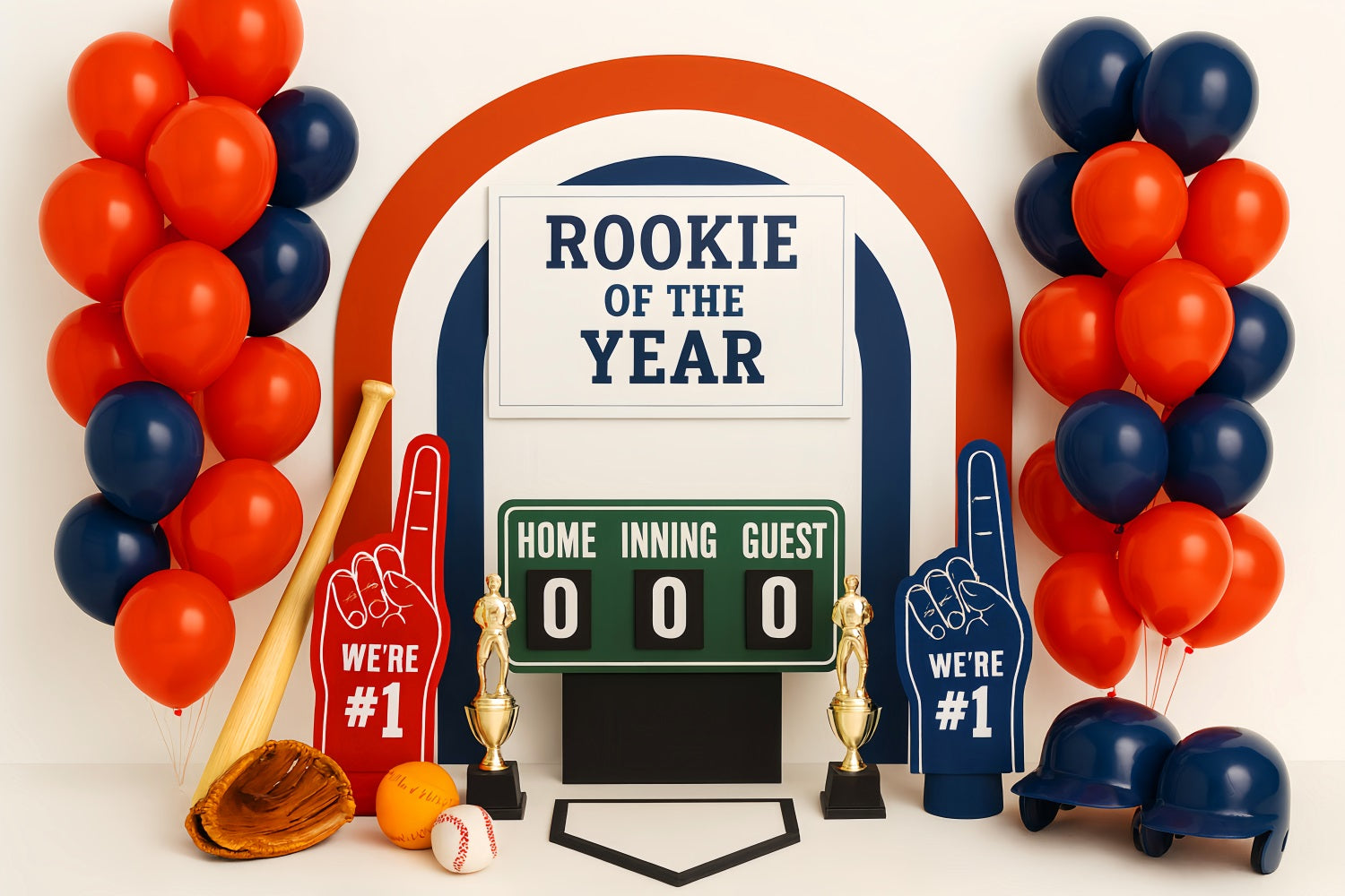 Sports Backdrop Rookie Year Baseball Celebration Baseball Backdrop UK LXX59-304