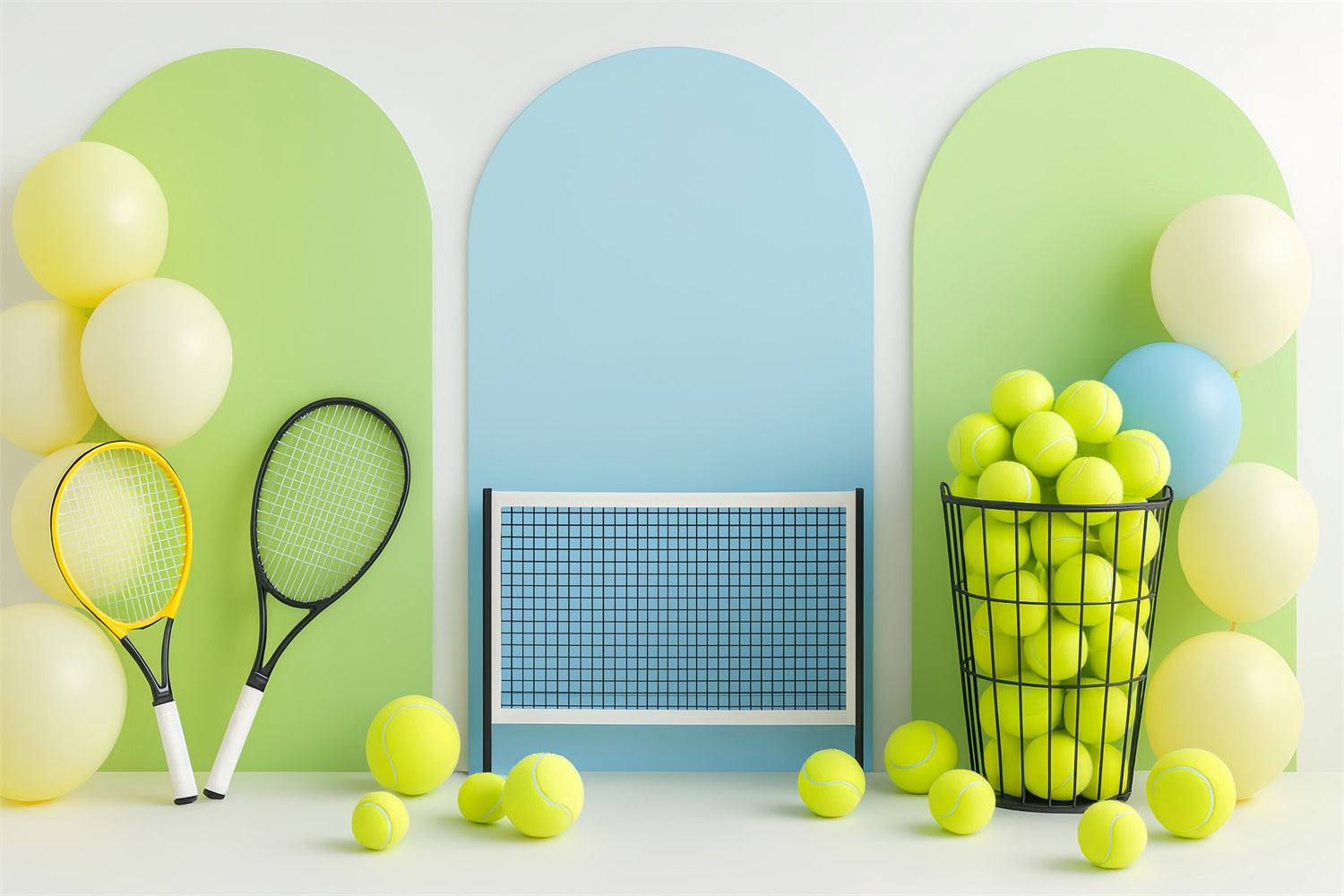 Sports Backdrop Bright Tennis Net Balloon Display Sports Backdrops UK LXX59-308