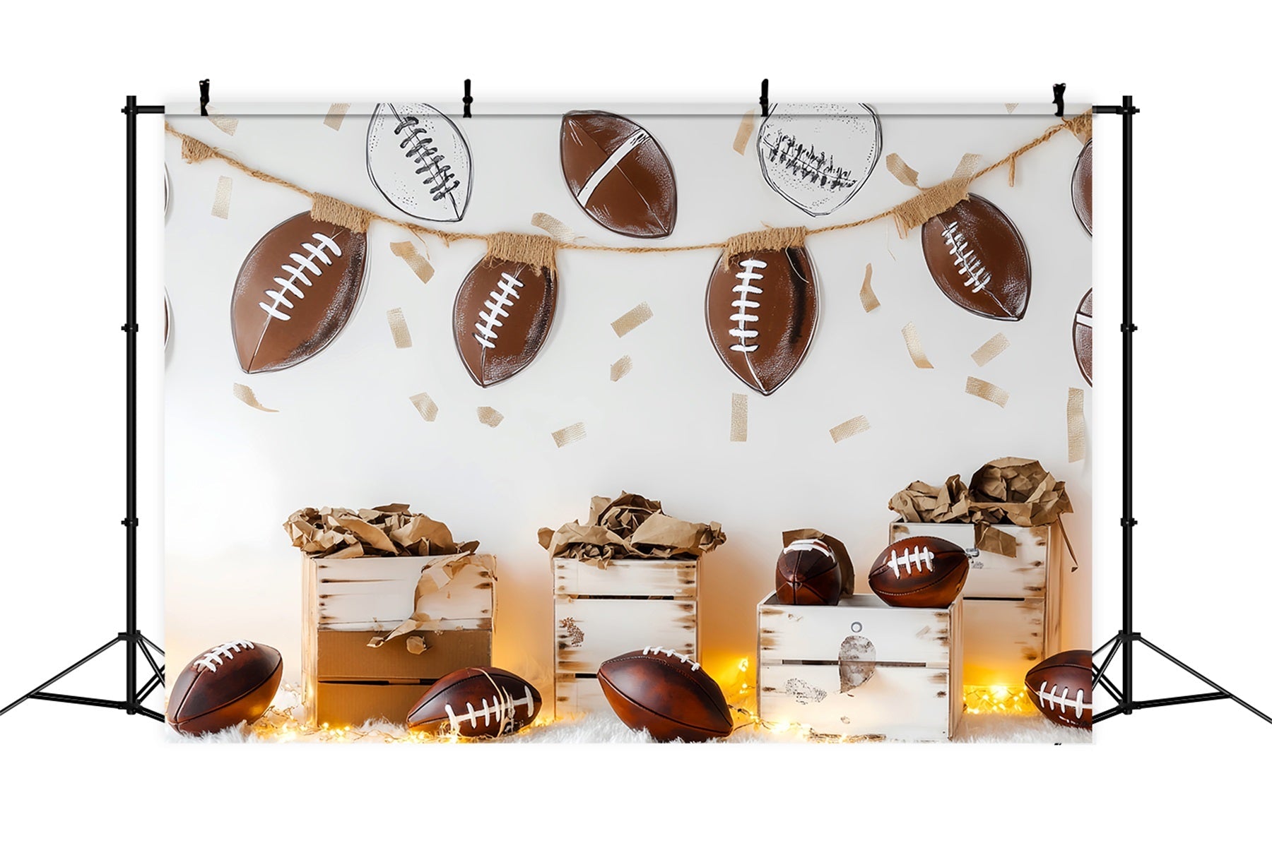 Sports Backdrop Football Garland Boxes Decor Football Backdrop UK LXX59-317