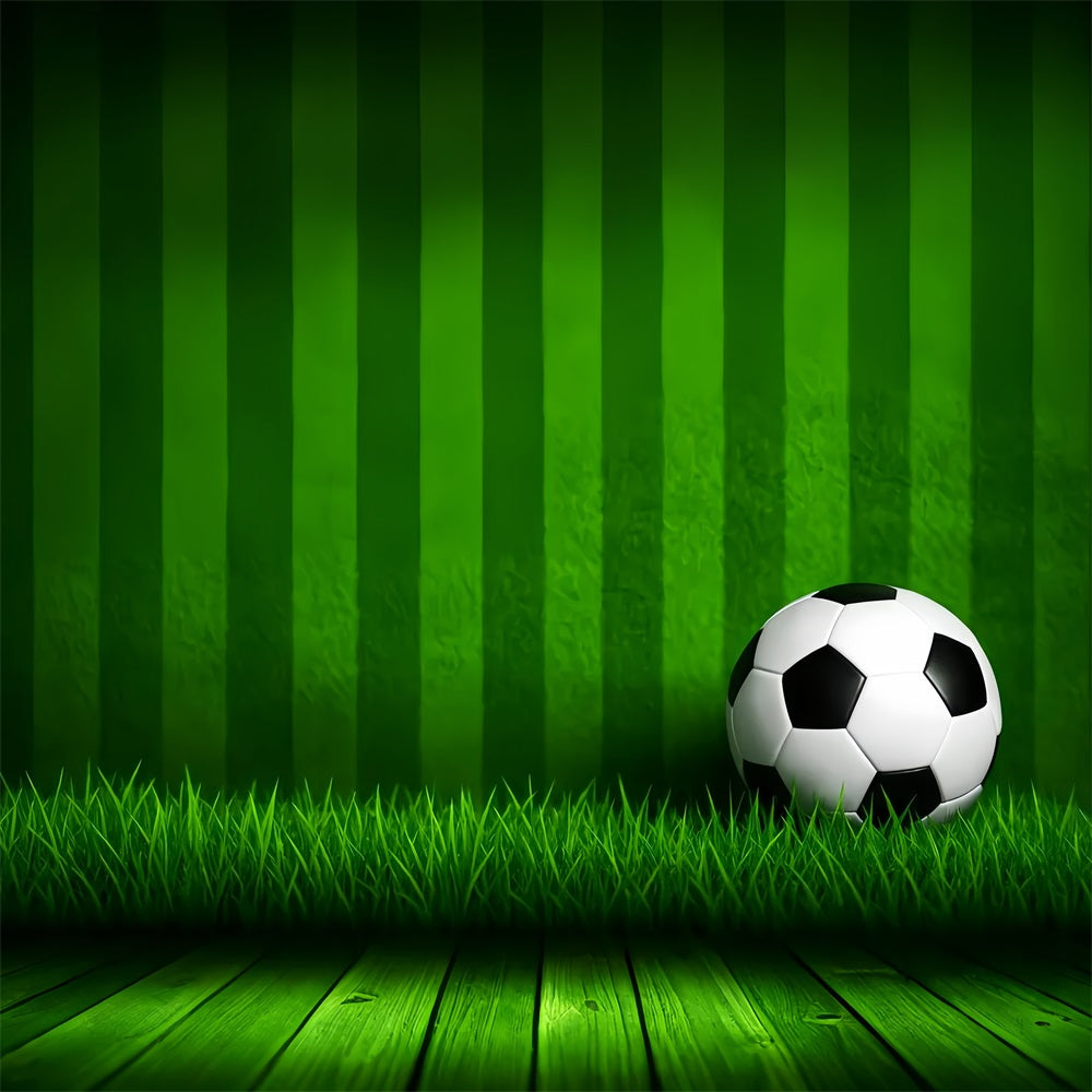 Soccer Backdrops Striped Grass Soccer Ball Sports Backdrops for Photography UK LXX59-331