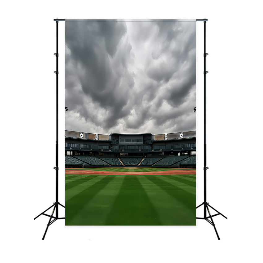 Sports Backdrop Empty Baseball Stadium Clouds Baseball Backdrop UK LXX59-338