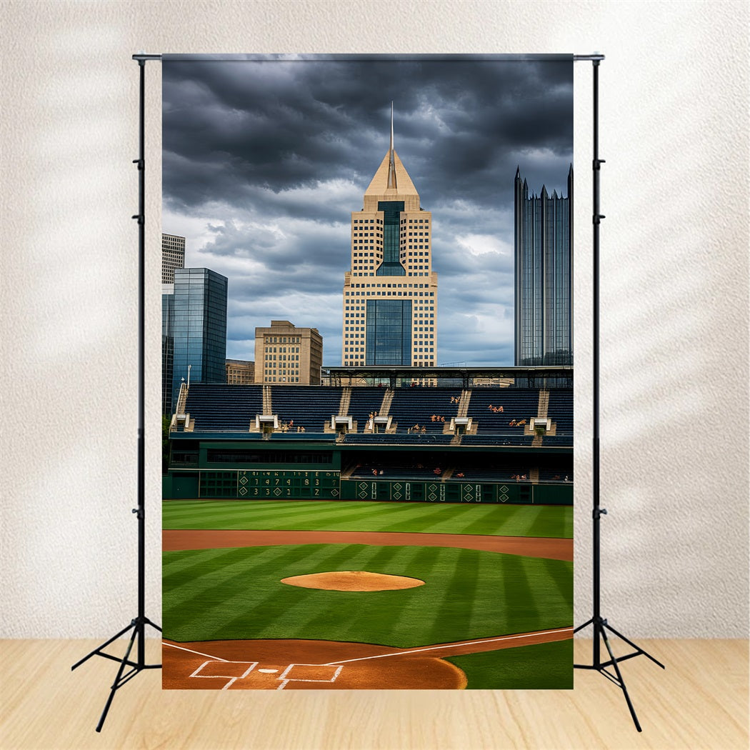 Sports Backdrop City Skyline Baseball Field Baseball Backdrop UK LXX59-339