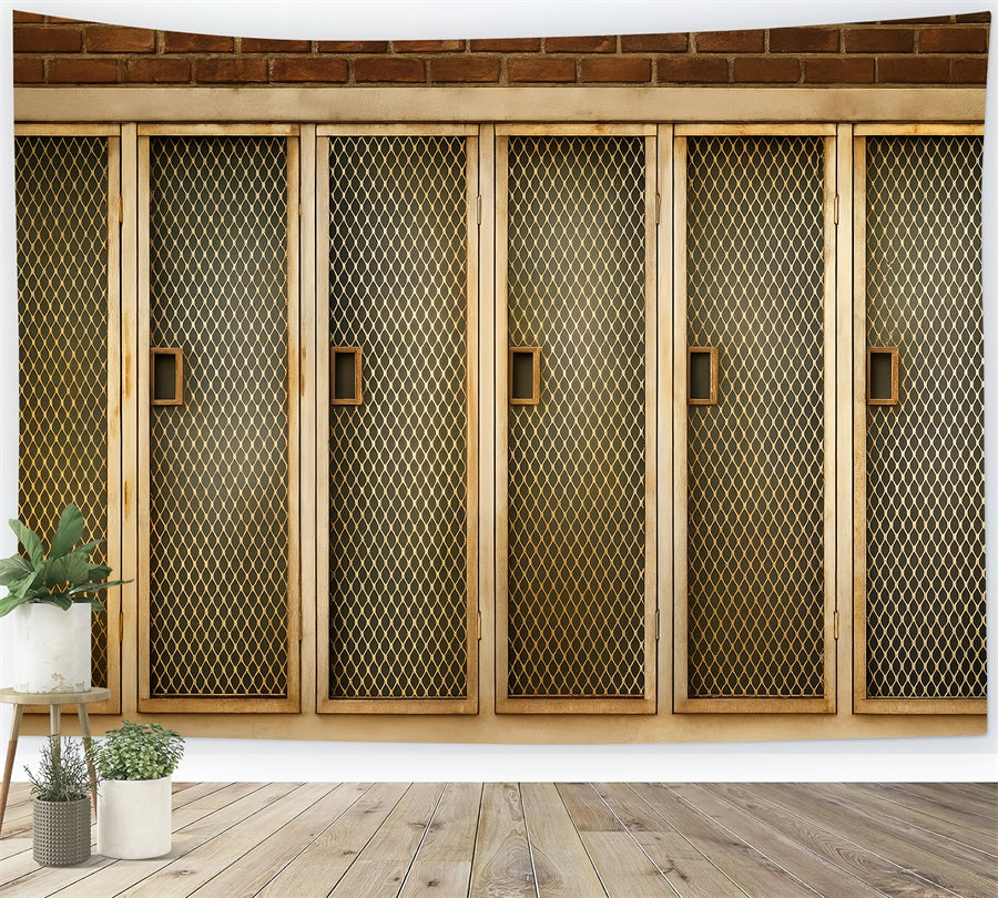 Sports Backdrop Golden Mesh Locker Doors Sports Backdrops UK LXX59-345