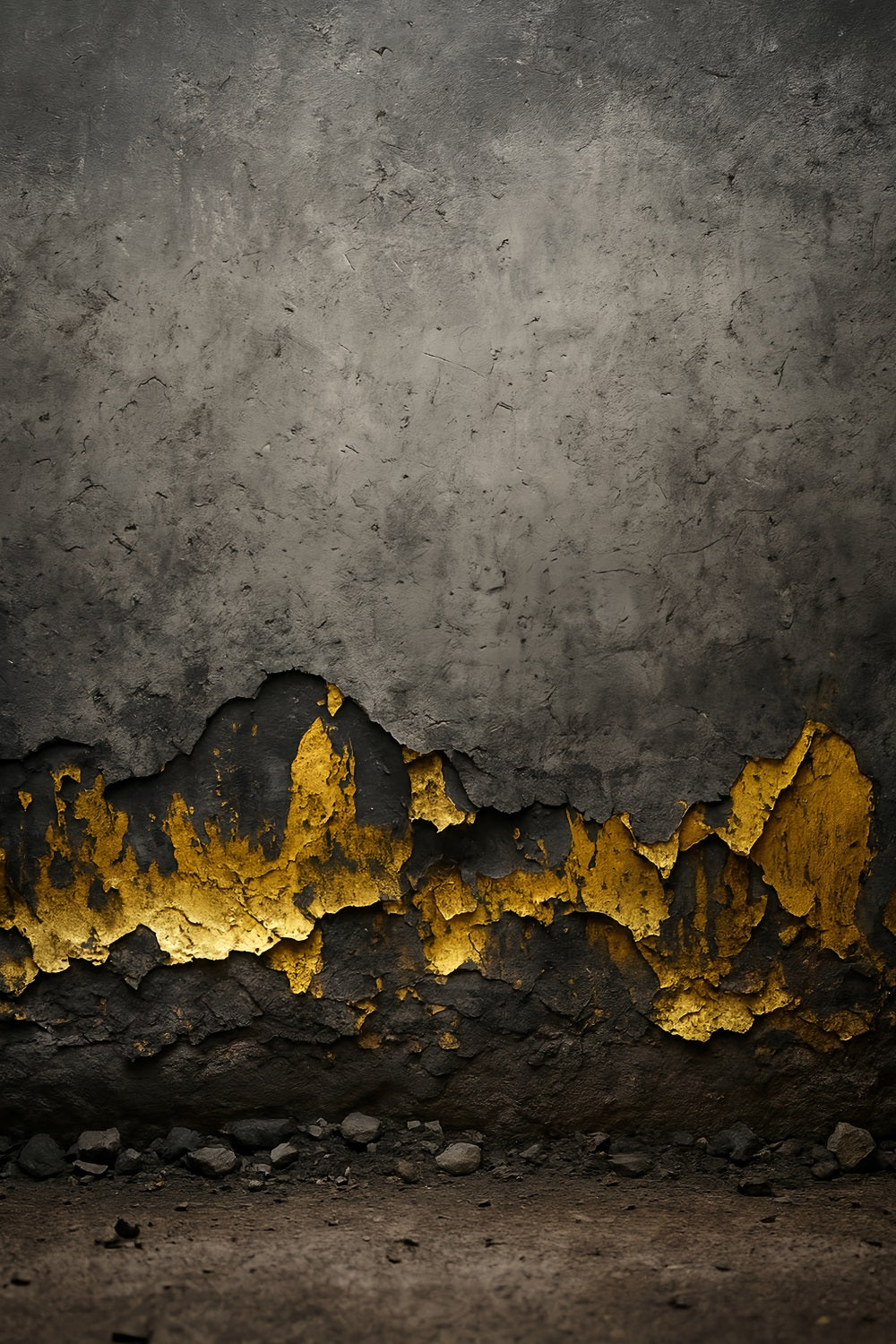 Concrete Backdrop Golden Ruins Industrial Texture Family Portrait Backdrop UK LXX59-418