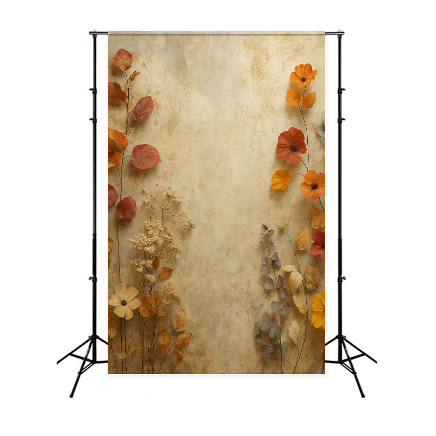Portrait Backdrops Autumn Dried Floral Texture Portrait Photo Backdrop UK LXX59-425