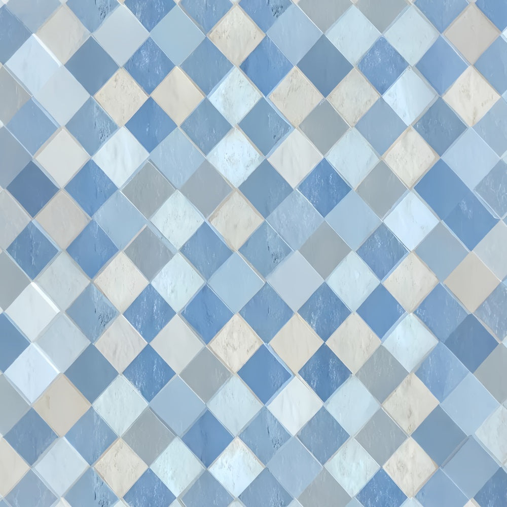 Portrait Studio Backdrop Blue Diamond Tile Pattern Family Portrait Backdrop UK LXX59-438