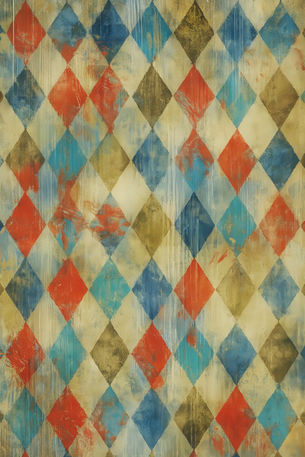 Portrait Studio Backdrop Colorful Vintage Diamond Pattern Portrait Backdrops UK LXX59-440