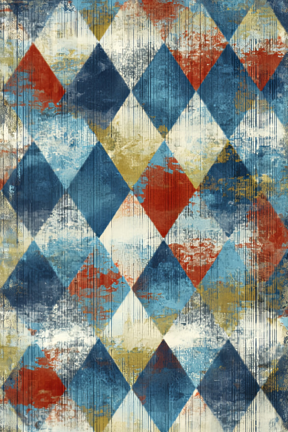 Portrait Photo Backdrop Rustic Blue Red Diamond Texture Studio Portrait Backdrop UK LXX59-441