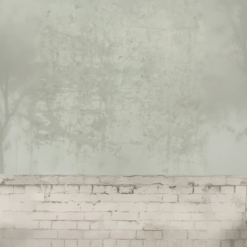 Concrete Photo Backdrop Aged White Brick Texture Portrait Backdrops UK LXX59-446