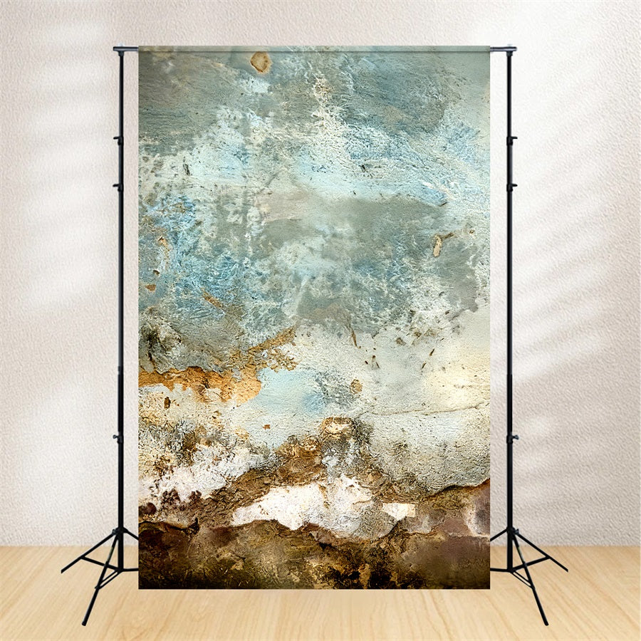 Concrete Wall Backdrop Weathered Blue Earth Texture Portrait Studio Backdrop UK LXX59-456
