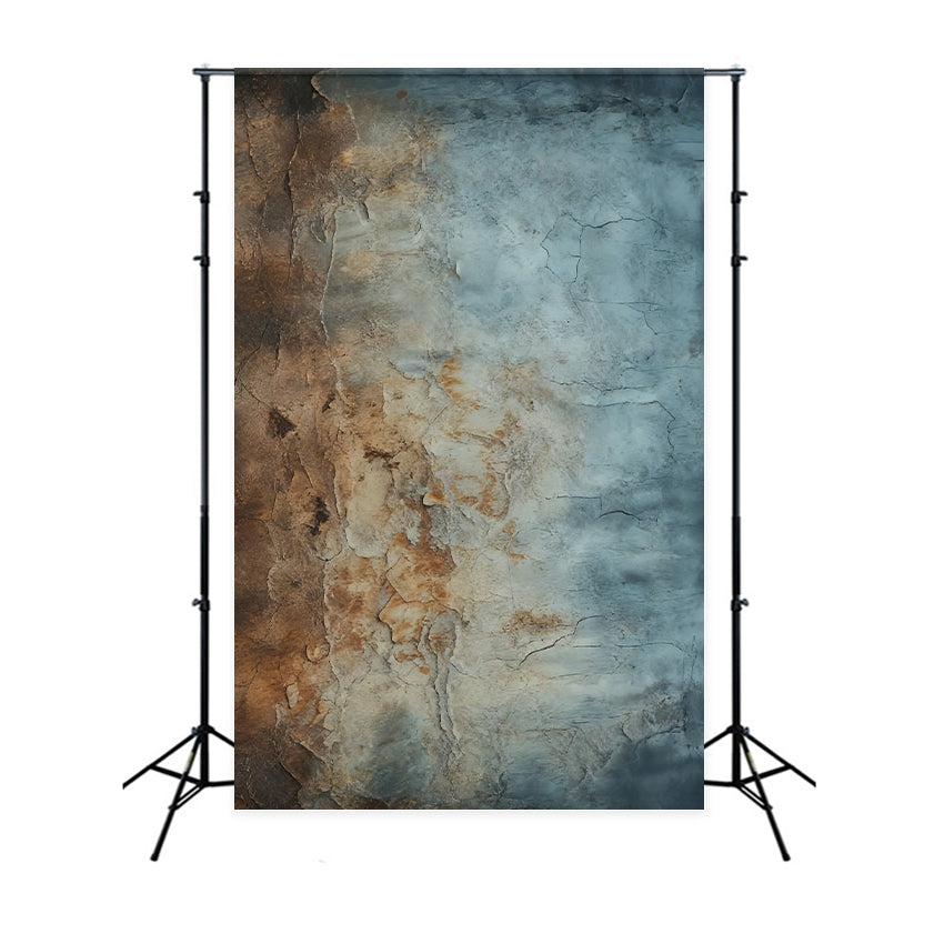 Concrete Backdrop Rustic Brown Blue Texture Portrait Photography Backdrop UK LXX59-462
